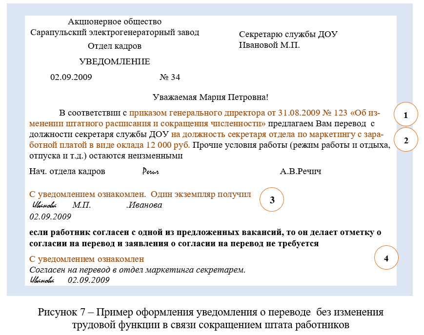 Представление о переводе на другую должность образец